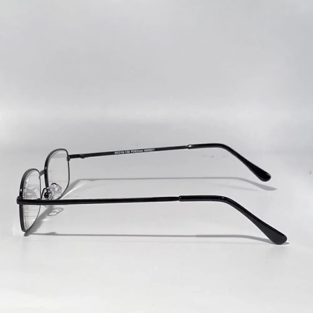 Reading Glasses 2.50 Rectangular Black Metal Readers